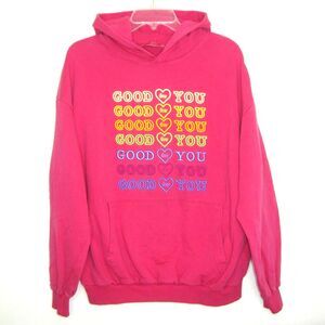 IRENEISGOOD "Good For You" Embroidered Pink Hoodie Sweatshirt Size S